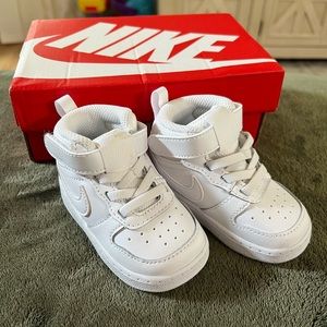 White Nike Court Borough Mid 2 Baby Size 4